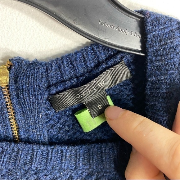 J.Crew Wool Skirt Tail Sweater Small Blue White - Picture 3 of 8